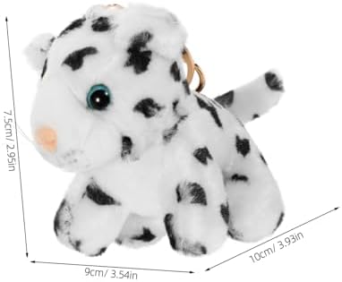 Amosfun 2pcs Plush Keychain Snow Leopard Luggage Pendant