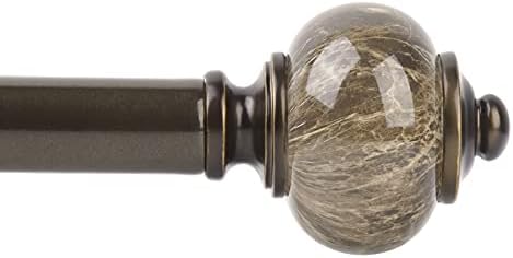 KAMANINA 1 Inch Bronze Curtain Rods 72-144 Inches Adjustable Heavy Duty