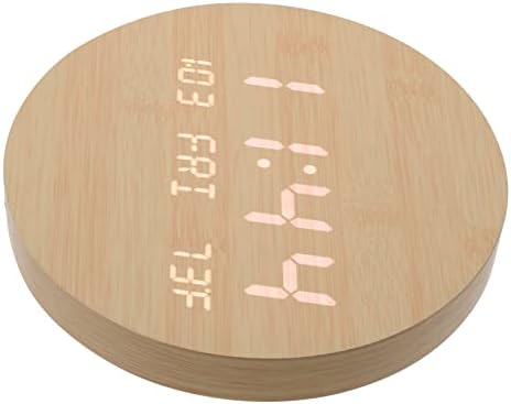 1pc Multifunctional LED Wooden Alarm Clock with Mirror