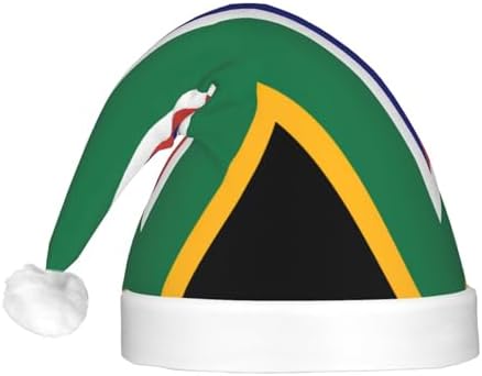 South African Flag Print Christmas Hat with LED Lights
