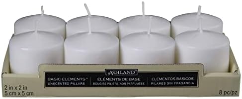 White 2 Inch Pillar Candles 8 Count by Ashland