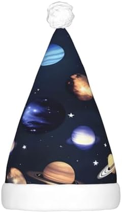 Planets Stars Milky Way Galaxy Print Christmas Hat with LED Light