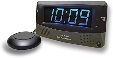Sonic Alert Dual Extra Loud Alarm Clock with Bed Shaker