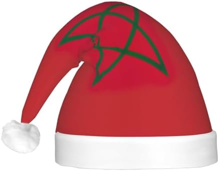 Morocco Flag Print Christmas Hat with LED Lights