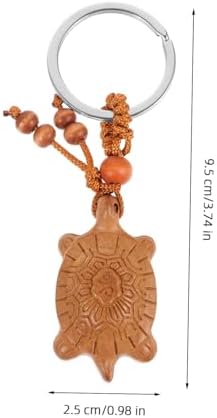 SOIMISS Wooden Turtle Keychain Car Accessory