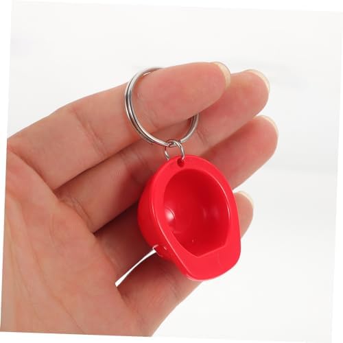 4Pcs Helmet Shaped Keychain Cute Metal Decor Accessories