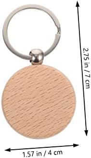Housoutil 30pcs DIY Wood Keychain Blanks for Personalization Projects
