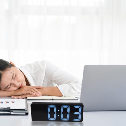 Luxshiny Digital Alarm Clock with Mirror Display