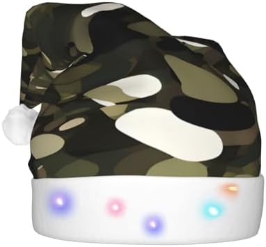Abstract Camouflage Christmas Hat with LED Lights
