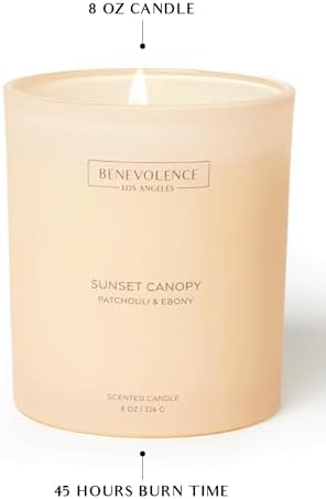 Benevolence LA Patchouli Ebony Scented Candle 8oz 45-Hour Burn