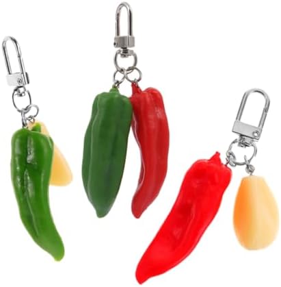 SOIMISS Chili Keychain with Pepper and Garlic Design