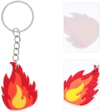 LUOZZY 50 Pcs Flame Fire Keychain Charms