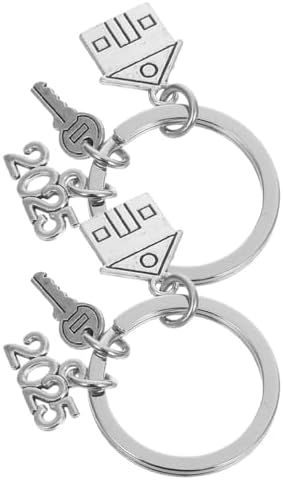 LOGOFUN 4PCS Housewarming Keychains Metal Key Ring for Bag Backpack