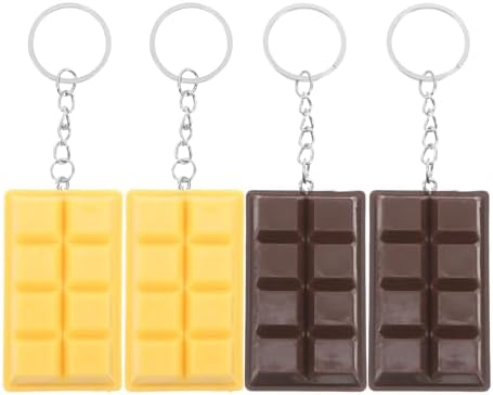 LOGOFUN 4PCS Chocolate Keychains Realistic Keyrings