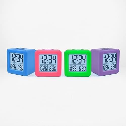 Equity 73004 Purple Soft Cube LCD Alarm Clock with Smart Light 1