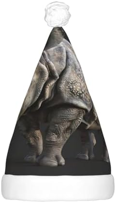 Animal Rhino Print Christmas Hat with LED Lights