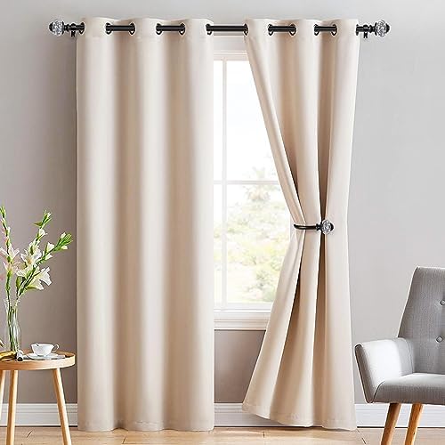 2 Pack Black Curtain Holdbacks with Crystal Finials