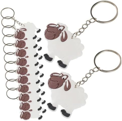 60 Pcs Cute Sheep Keychain Pendant Key Ring