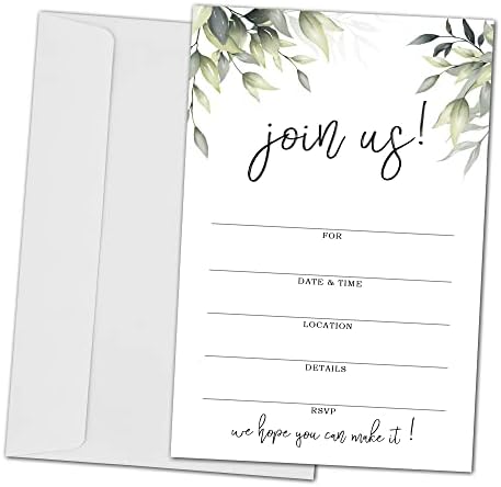 ZEDEV Join Us Invitation Cards Greenery Design
