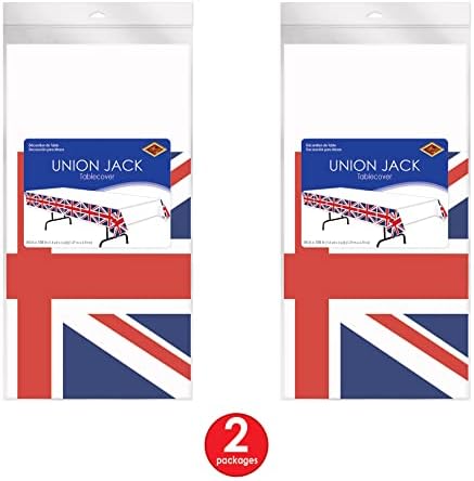Beistle 2-Pack Union Jack Rectangular Tablecovers