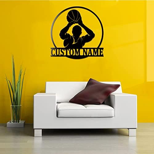 Custom Basketball Player Metal Wall Art Sign 14 Inches