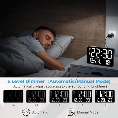 Amgico Digital Clock with Dual Alarms and Snooze