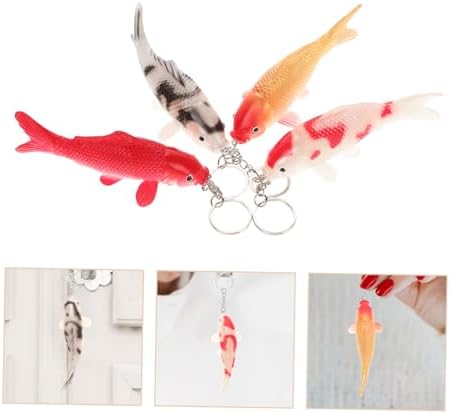Garneck 4pcs Colorful Koi Fish Keychains
