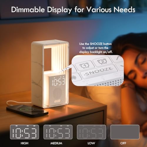 WILIT Digital Alarm Clock with Sunrise Light and White Noise