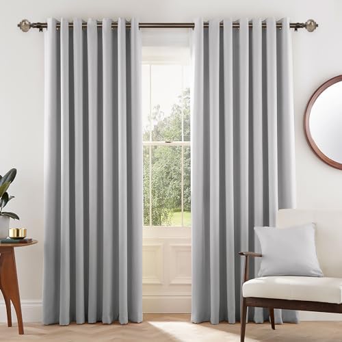 KAMANINA 1 Inch Bronze Curtain Rods 72-144 Inches Adjustable Heavy Duty