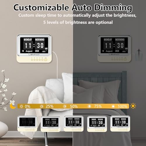 Dementia Clock with 15 Alarms and Customizable Display Modes