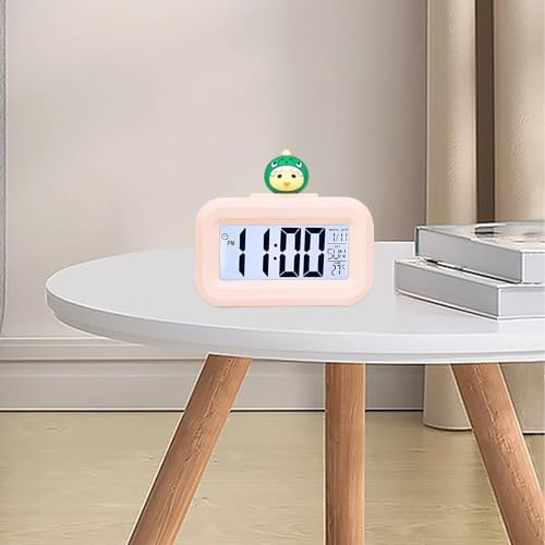 Pink Strawberry Design Alarm Clock with Backlight and Power Saving