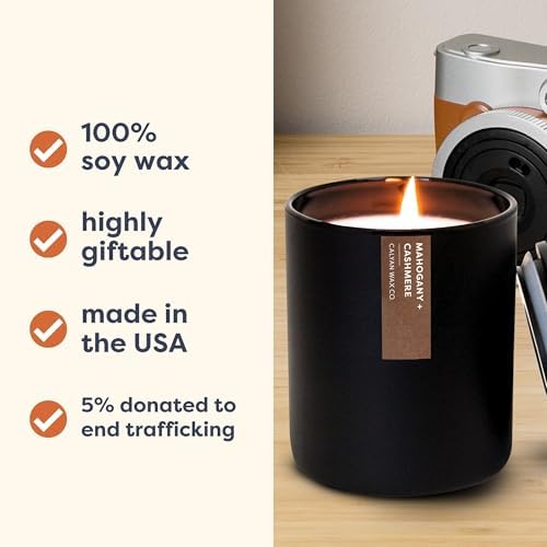 Calyan Wax Candle Mahogany Cashmere 75 Hour Burn