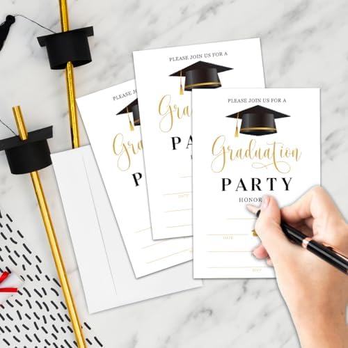 Graduation Invitation Cards With 20 Envelopes