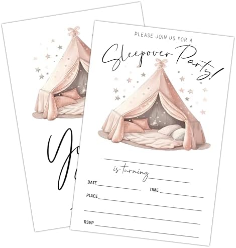 Sleepover Party Invitations with Envelopes