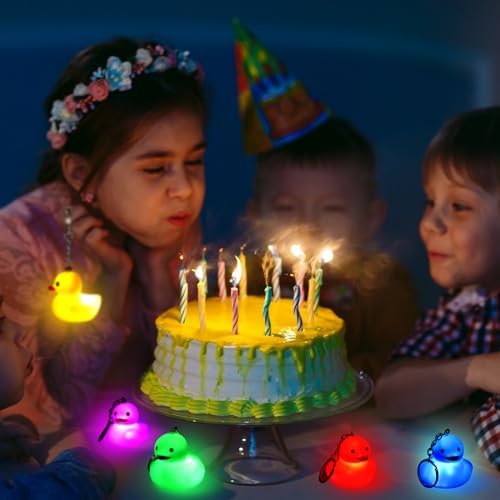 Deekin 48 Piece LED Light Rubber Duck Keychain Set