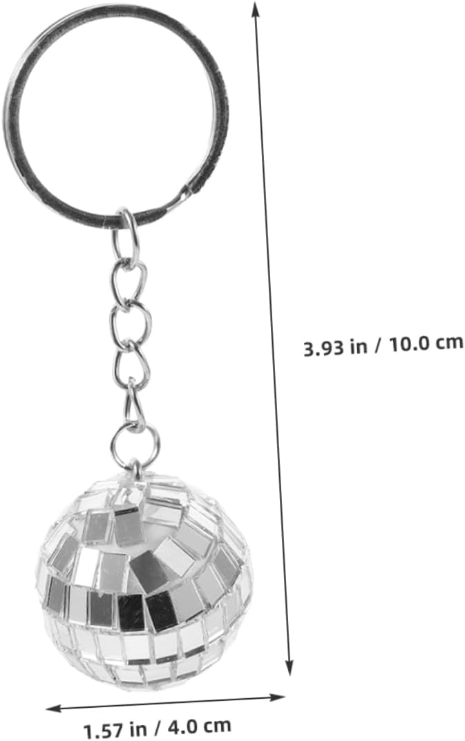Wakauto 6pcs Mirror Disco Ball Keychains