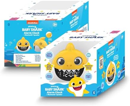 Core Innovations Baby Shark Alarm Clock and Bluetooth Speaker Yellow