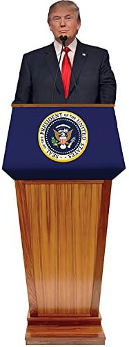 H25103 Donald Trump Podium Cardboard Cutout Stand