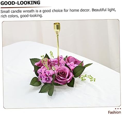 Elegant Faux Roses Candle Wreath for Home Decor