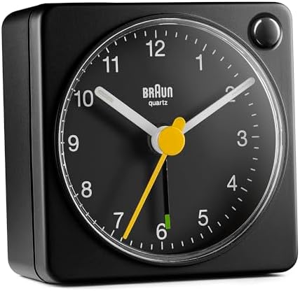 Braun Classic Travel Analogue Alarm Clock with Snooze and Light
