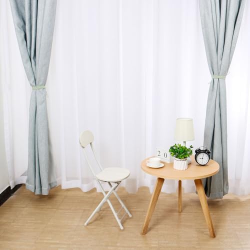 Uxcell 4Pcs Curtain Tiebacks with 4 Metal Hooks Green Silver