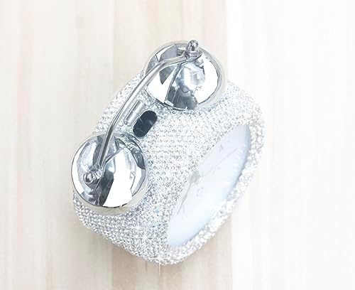 Bling Rhinestone Alarm Clock with Silver Design