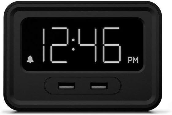 NONSTOP Station E Alarm Clock with Two USB Charging Ports