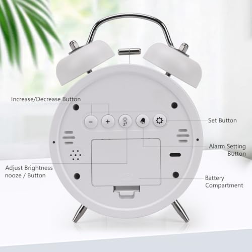 JUSTUP Loud Alarm Clock with LED Display and Night Light