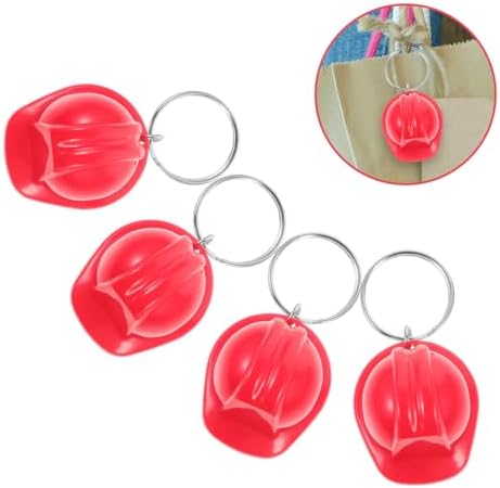 4Pcs Helmet Shaped Keychain Cute Metal Decor Accessories