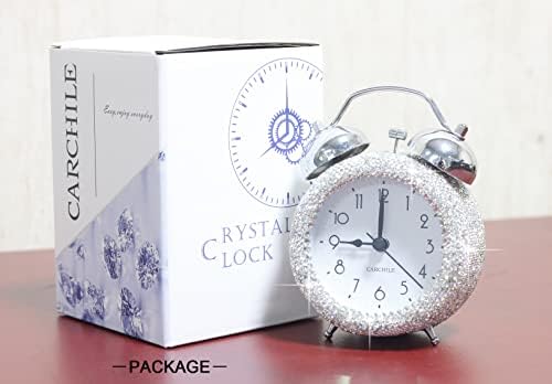 Bling Rhinestone Alarm Clock with Silver Design