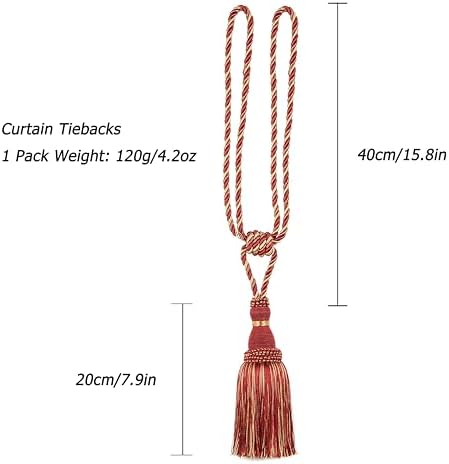 BEL AVENIR 2 Pack Tassel Curtain Tiebacks Holdbacks