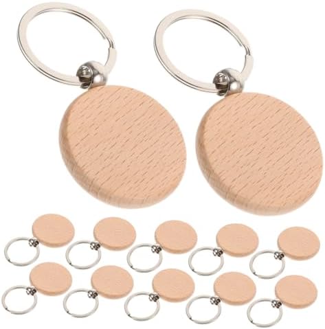 30pcs Unfinished Wooden Keychain Blanks for DIY Crafting
