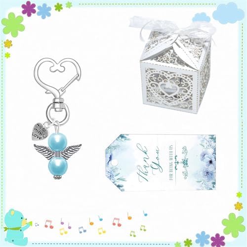 Pack Of 24 Wing Charm Keychains With Organza Bags