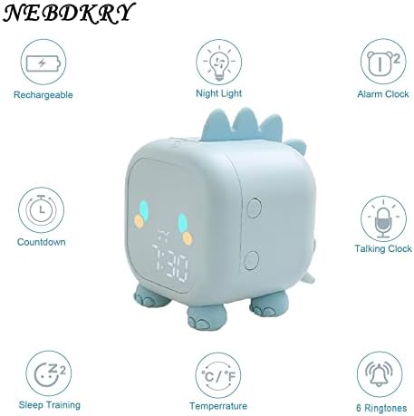 Kids Dinosaur Alarm Clock with Night Light
